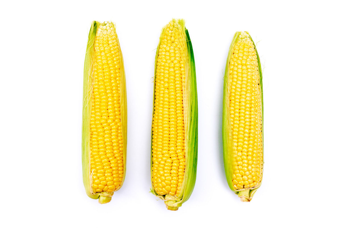 Corns placed on a flat surface 