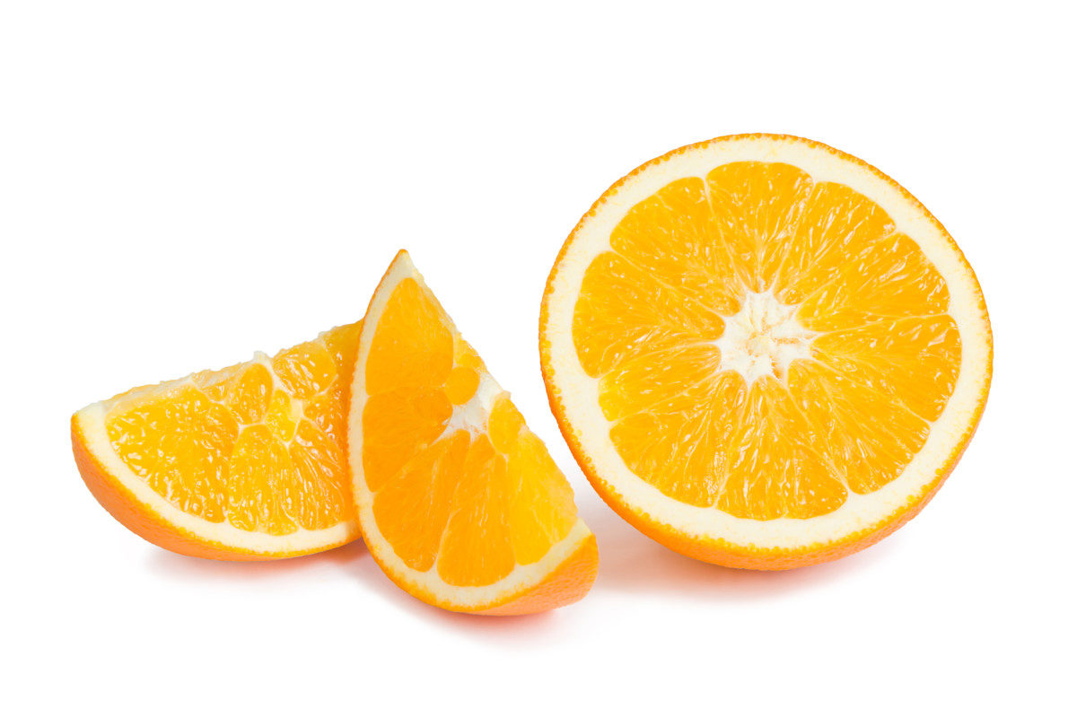 Oranges cut into multiple pieces
