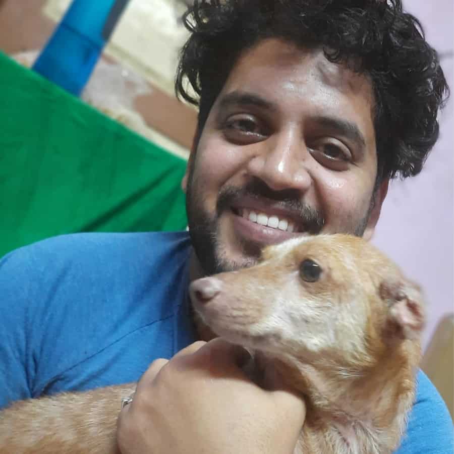 Adhithya With Pup (Square)